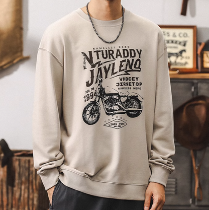 Retro bike print sweatshirt V0225