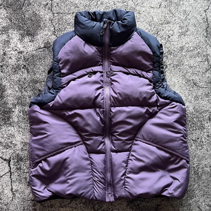 Two-tone padded down vest V0397