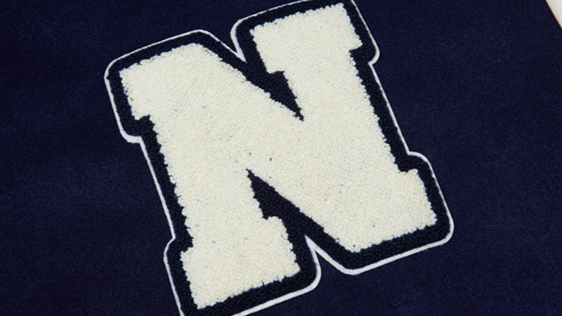Big size Blue and White Baseball Jacket V0814