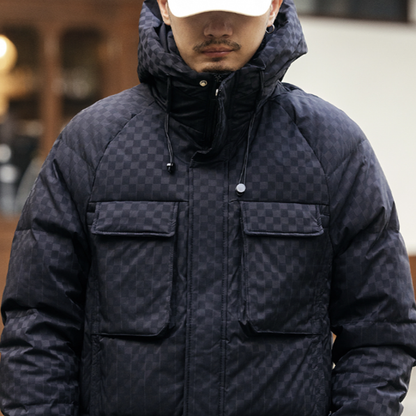 Casual Plaid Down Jacket V0858