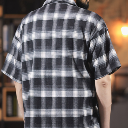 Edgy Checkered Short-Sleeve Shirt V0992