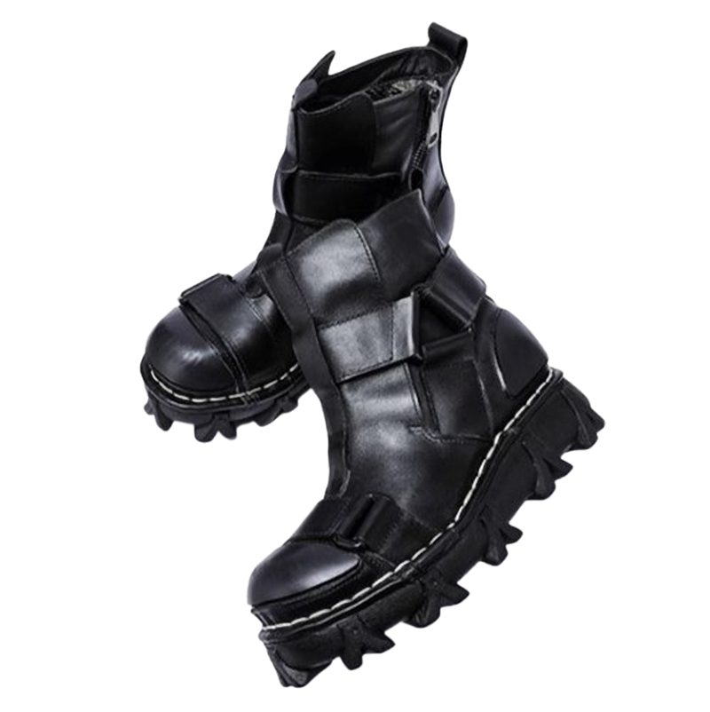 Thick-soled strap bike boots V0238