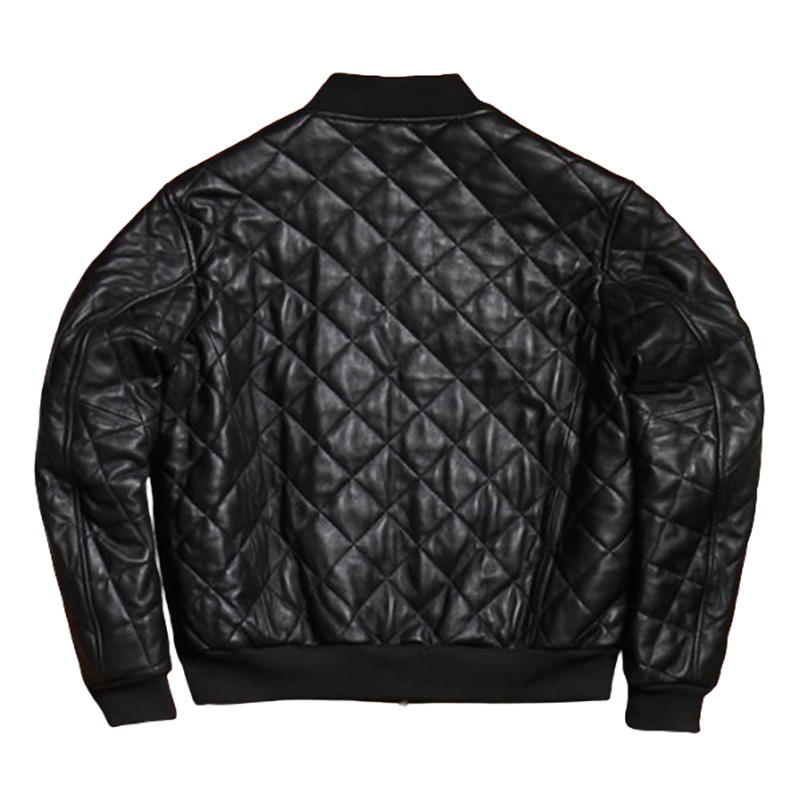 Quilted Casual Leather Jacket V0369