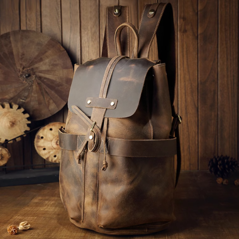 Retro Leather Backpack V0174