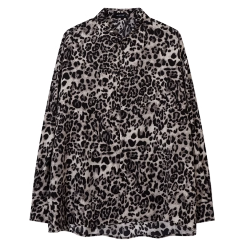 Leopard print retro shirt V0414