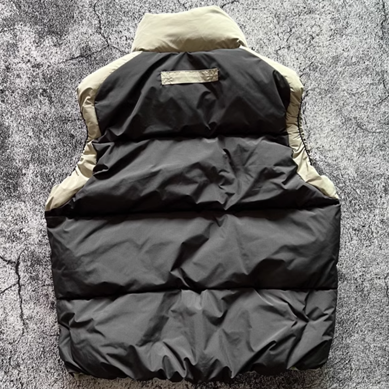 Two-tone padded down vest V0397