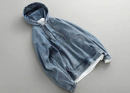 Denim sweatshirt hoodie V0242