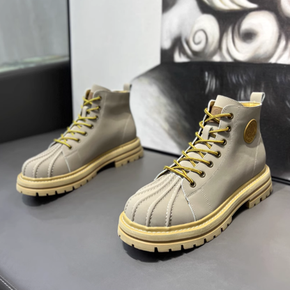 Washed retro duck boots V0383