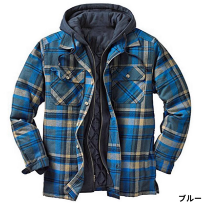 8-color hooded check jacket V0386