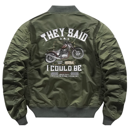 Retro Bike Back Print MA-1 Jacket V0290