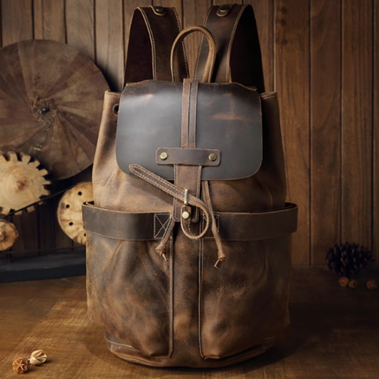 Retro Leather Backpack V0174