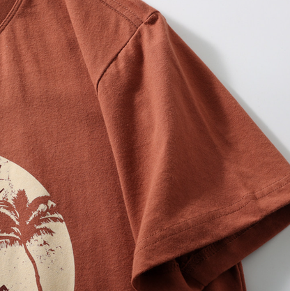 Vintage-Style Printed T-Shirt V0996