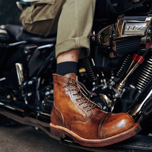 Vintage Retro Biker Boots V0717