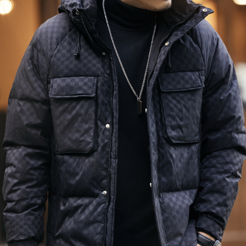 Casual Plaid Down Jacket V0858