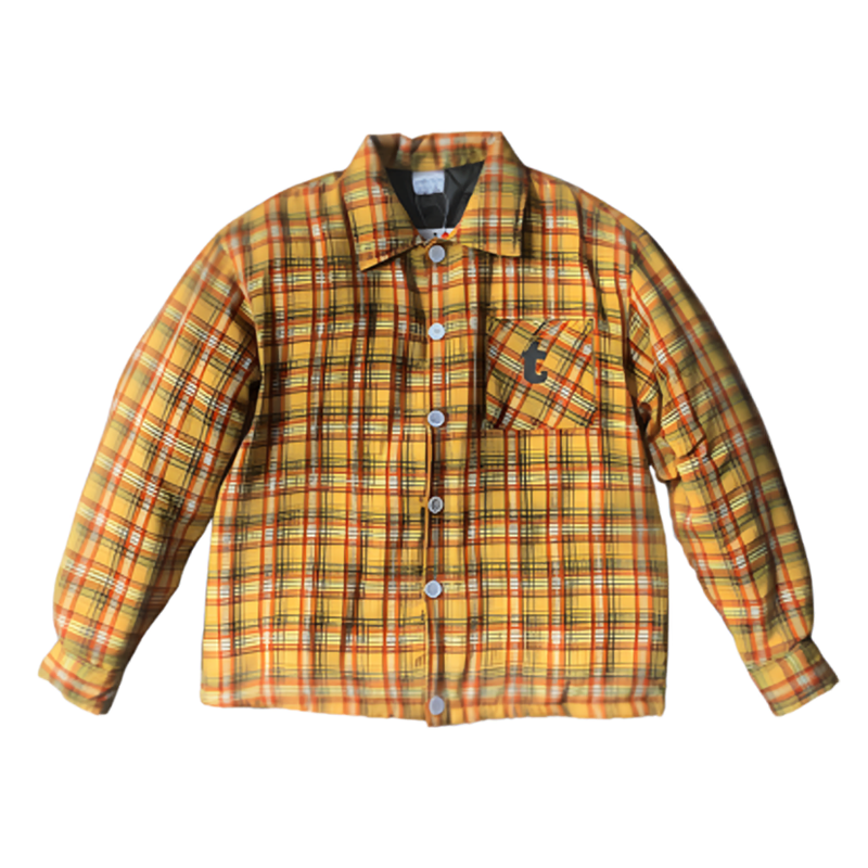 Checked padded jacket V0845