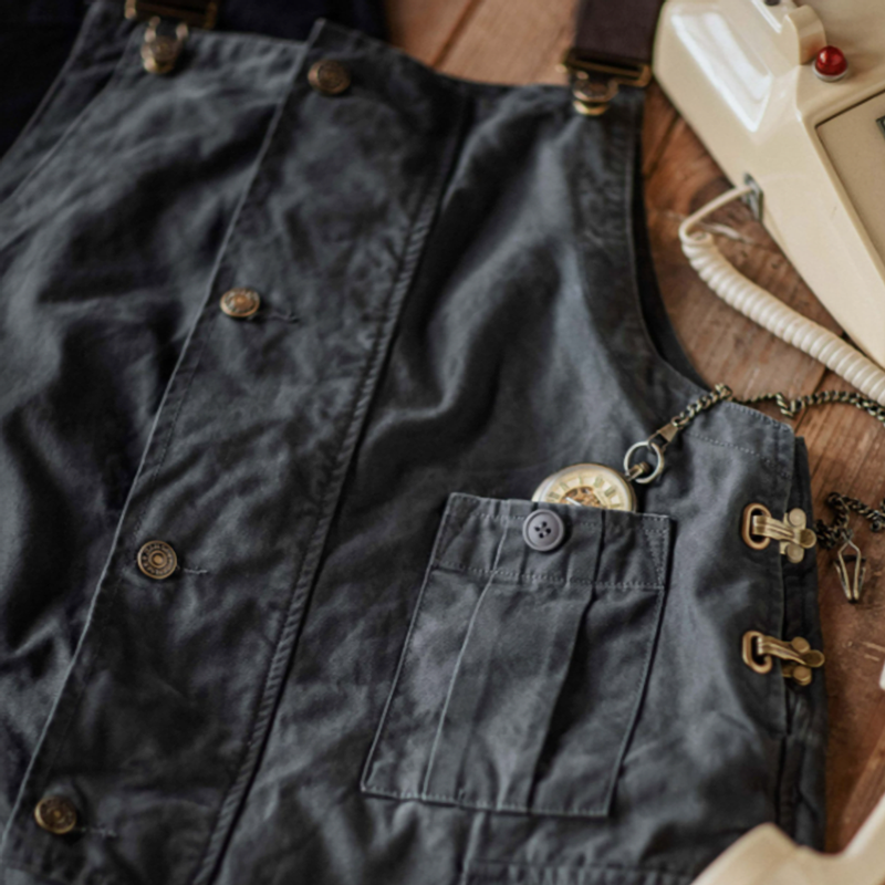 Indigo Canvas Work Overalls V0851