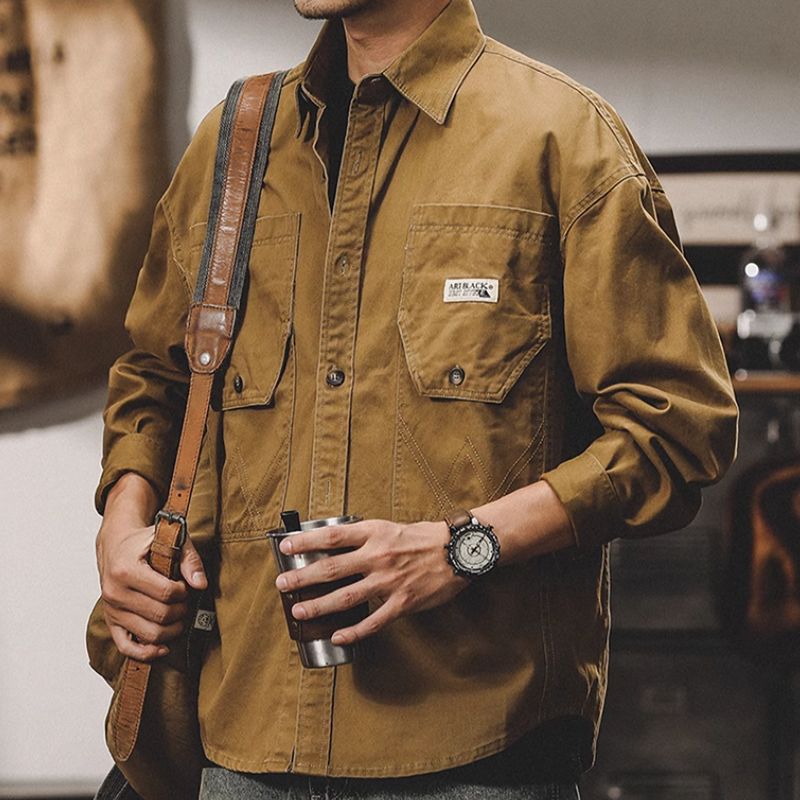 American wash heavy weight shirt V0292