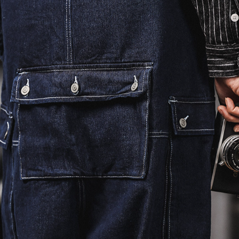 Retro Denim Work Overalls V0973