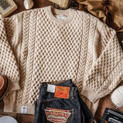 Heavyweight Knit Pullover Sweater V0853