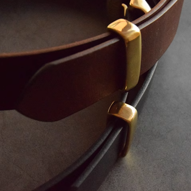 Retro leather buckle belt V0236