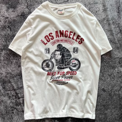 American retro bike logo T-shirt V0466