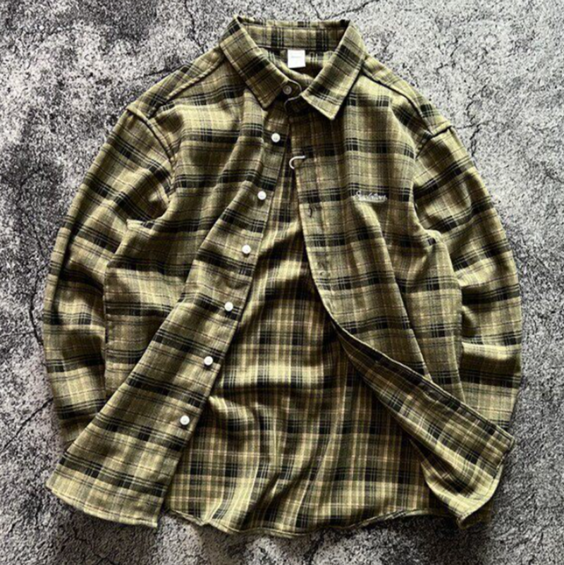 Retro Plaid Casual Shirt V0922