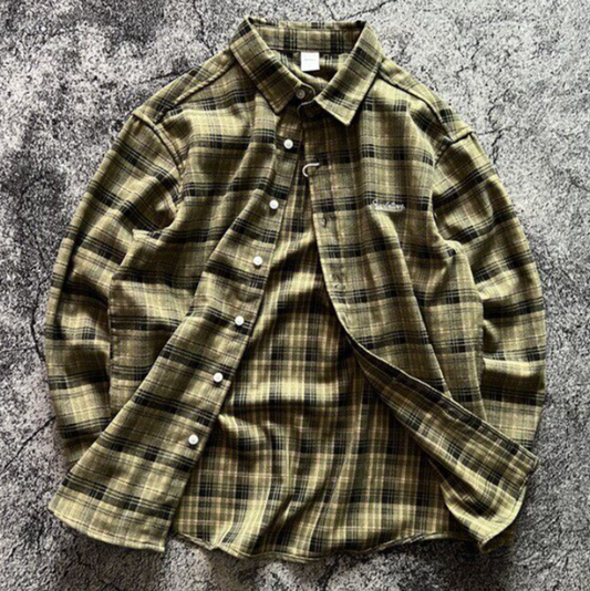 Retro Plaid Casual Shirt V0922