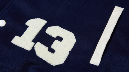 Big size Blue and White Baseball Jacket V0814