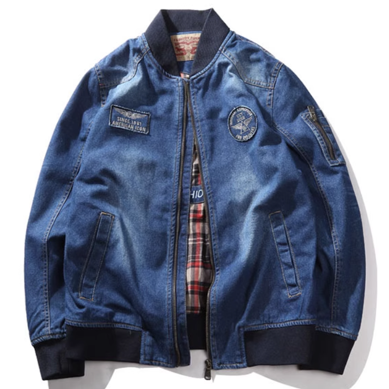 MA-1 denim flight jacket V0326