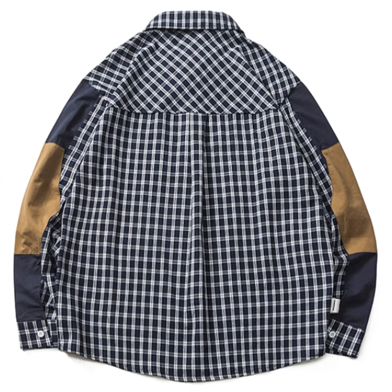 Patchwork Check Shirt V0232