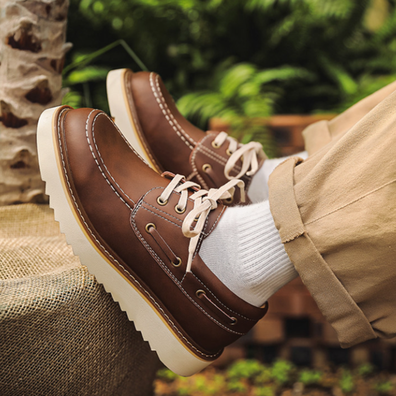 Retro British Fake Leather Shoes V0983