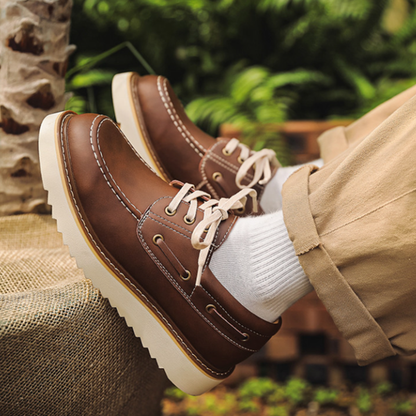 Retro British Fake Leather Shoes V0983