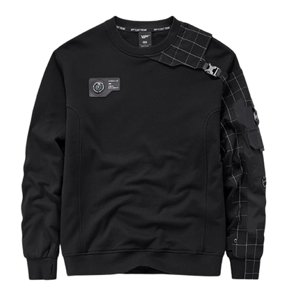 Asymmetrical check sweatshirt V0443