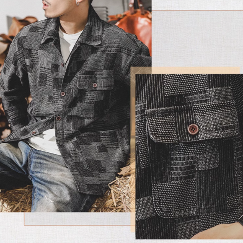 Heavyweight retro check shirt V0149