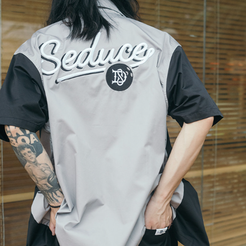 Retro Colorblock Bowling Shirt V0955