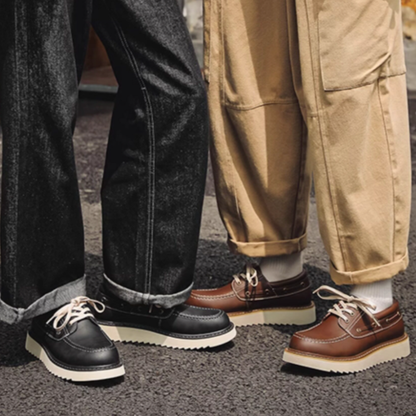 Retro British Fake Leather Shoes V0983