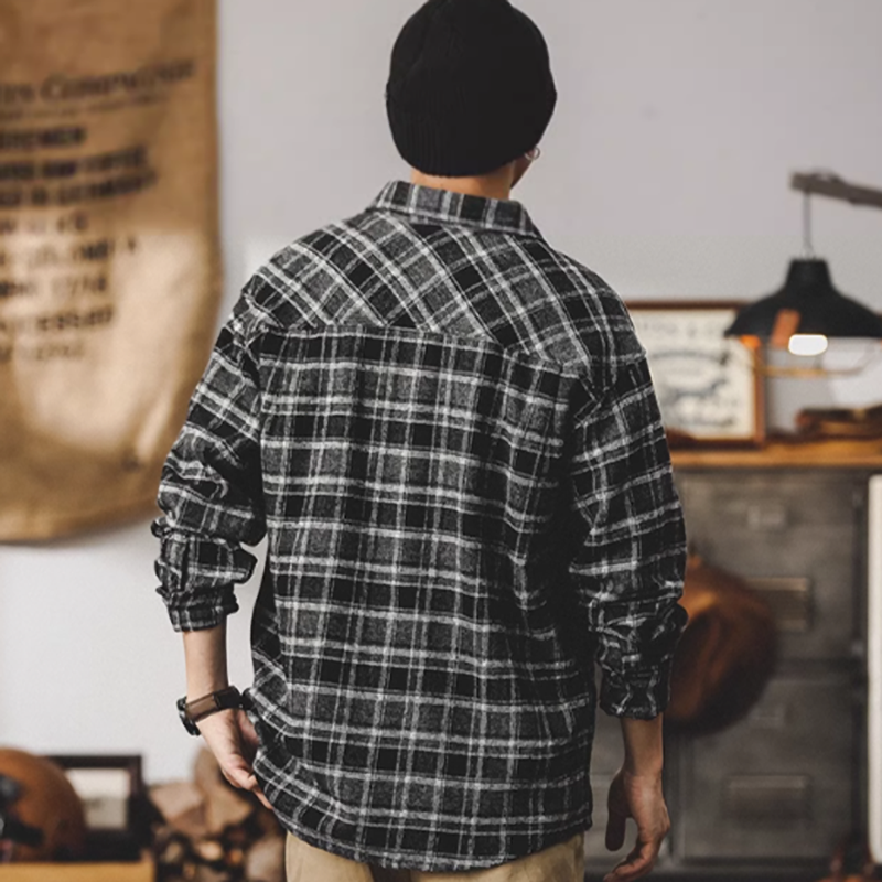 American retro flannel shirt V0115