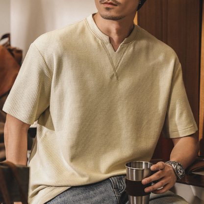 Retro Striped V-Neck T-Shirt V0911