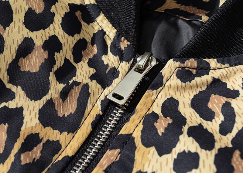 leopard print bomber jacket V0412