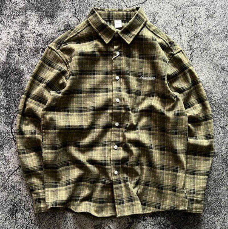 Retro Plaid Casual Shirt V0922