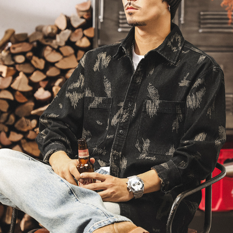 Retro Denim Work Shirt