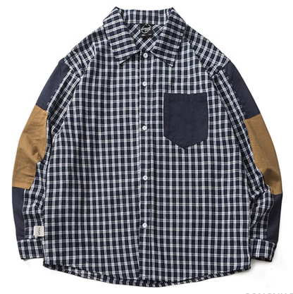 Patchwork Check Shirt V0232