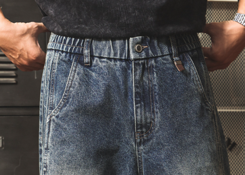 Retro Distressed Wide-Leg Jeans V1056