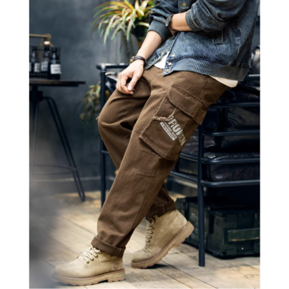 Logo Print Cargo Pants V0207