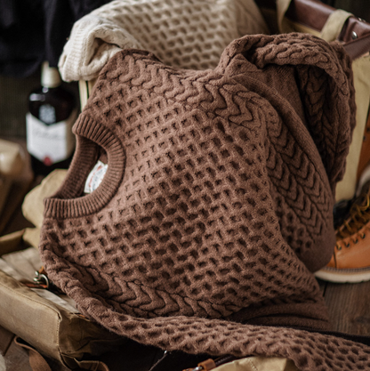 Heavyweight Knit Pullover Sweater V0853