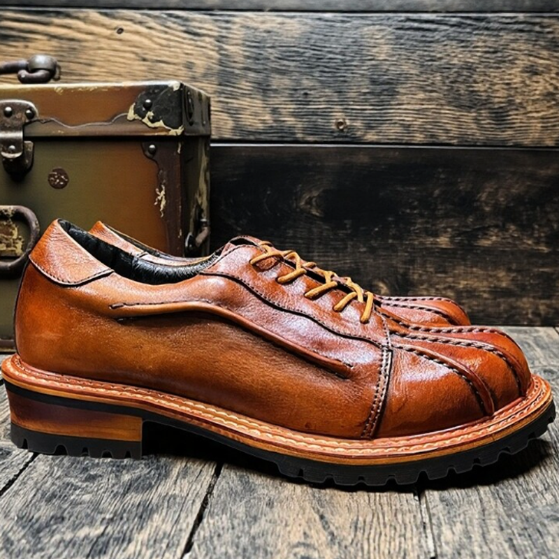 Retro Leather duck Shoes V0908