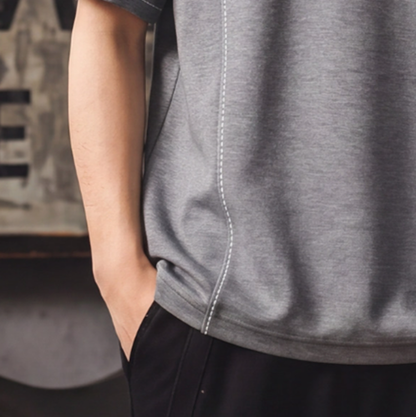 Casual Stitch Round Neck T-Shirt V0966