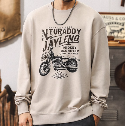 Retro bike print sweatshirt V0225