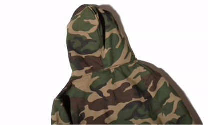 Fleece-lined camouflage hooded sweatshirt V0480