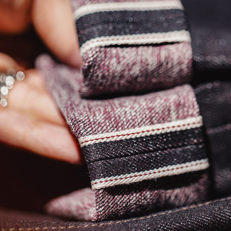 Vintage Red Raw Denim Jeans V1001